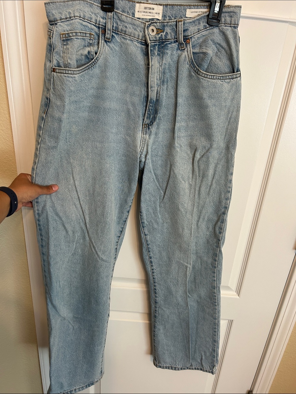 Cotton On Light Blue Straight Leg Jeans